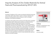 Impurity Analysis of Zinc Oxides Materials for Animal Feed by HR ICP-OES